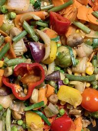 Full frame shot of chopped vegetables
