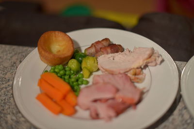 Close-up of meal served on plate