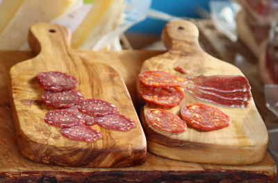 Close-up of food on table