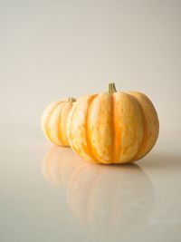 Close-up of pumpkin against white background