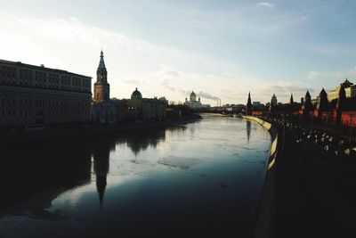 View of canal along buildings