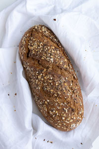 High angle view of bread on table