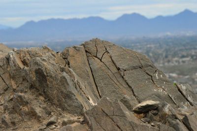Close-up of mountain against sky