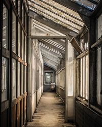 Empty corridor in old building