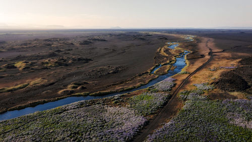 Aerial view of landscape against sky