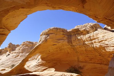 Low angle view of cliffs