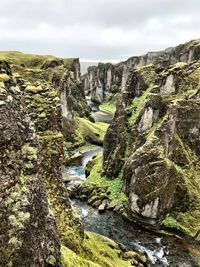 Scenic view of waterfall