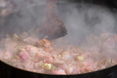 Close-up of meat in water