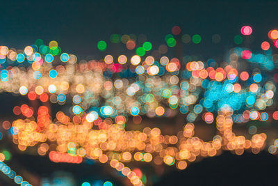 Defocused image of illuminated lights