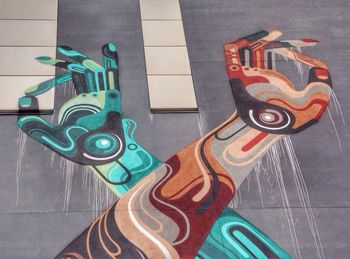 Close up of multi colored wall