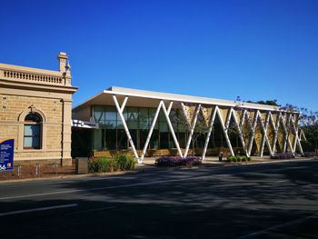View of bridge against blue sky