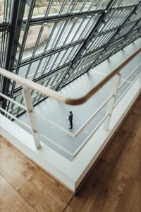 High angle view of staircase