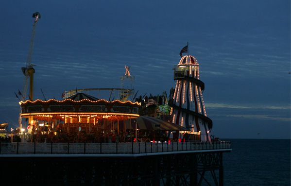 End of the pier at night fun faire