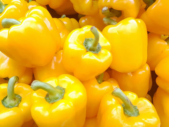 Full frame shot of yellow bell peppers