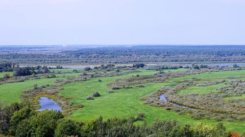 Scenic view of landscape against clear sky