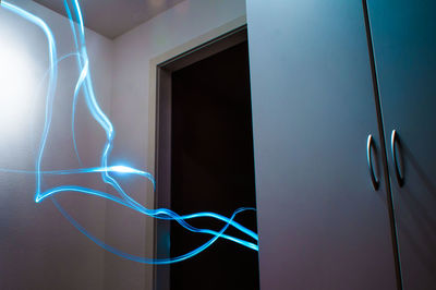 Light painting on wall at night