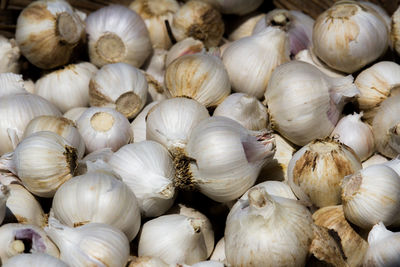 Close-up of onions for sale at market stall