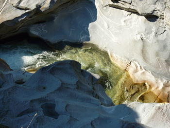 Close-up of frozen water