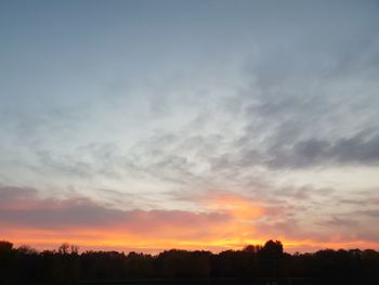 Scenic view of silhouette landscape against sky during sunset