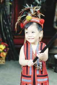 Full length of a teenage girl in traditional clothing