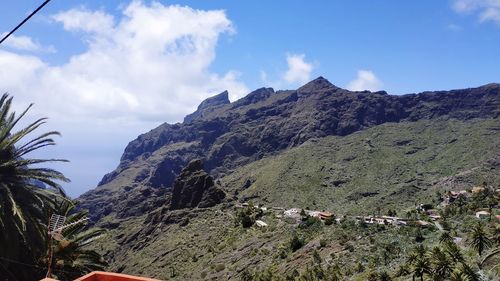 Panoramic view of mountains against sky