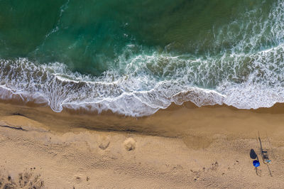 High angle view of beach