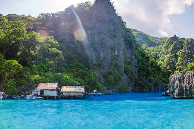 Clear blue waters of coron, palawan, philippines.