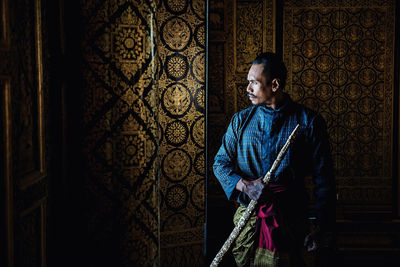 Man standing in temple