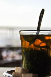 Close-up of drink on table