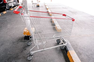 High angle view of empty parking lot