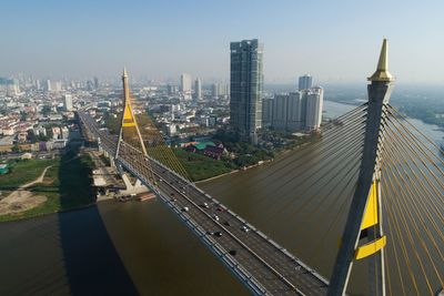 High angle view of traffic on road