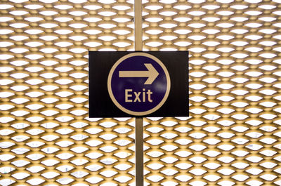 Close-up of information sign