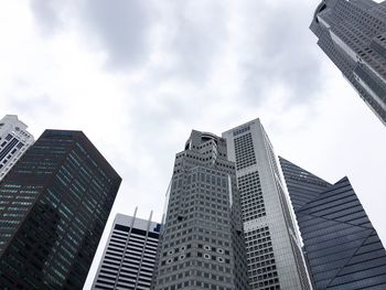 Low angle view of skyscrapers against sky