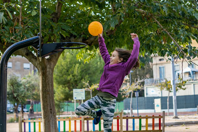 Girl playing at park