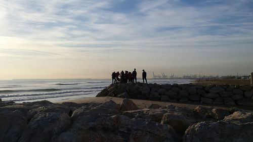 Scenic view of sea at sunset