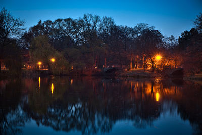 Scenic view of lake against sky at sunset