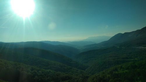 Scenic view of mountains against clear sky