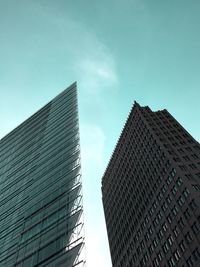 Low angle view of skyscrapers against sky