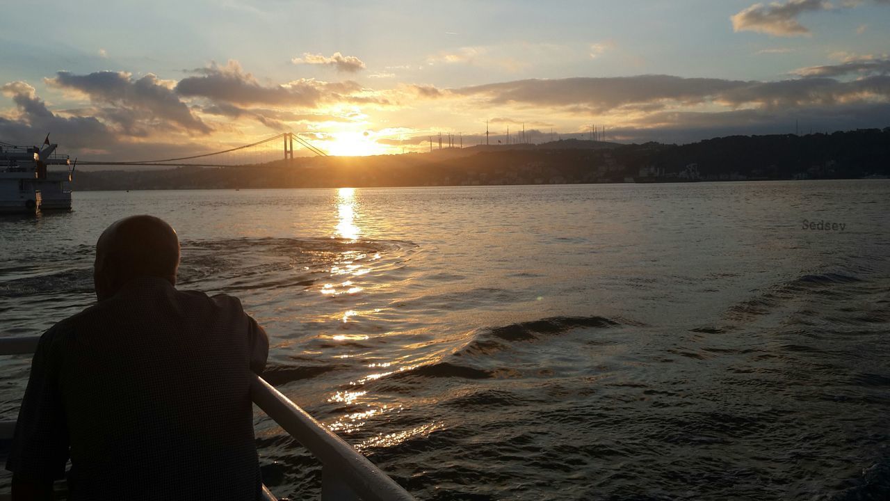 SILHOUETTE OF MAN IN WATER