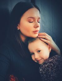 Portrait of mother and daughter