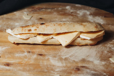 Close-up of bread on table