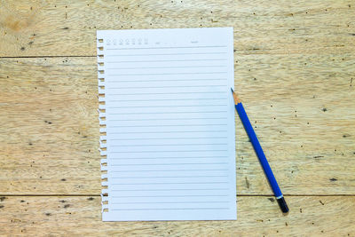 High angle view of pen on table