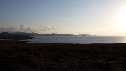 Scenic view of sea at sunset