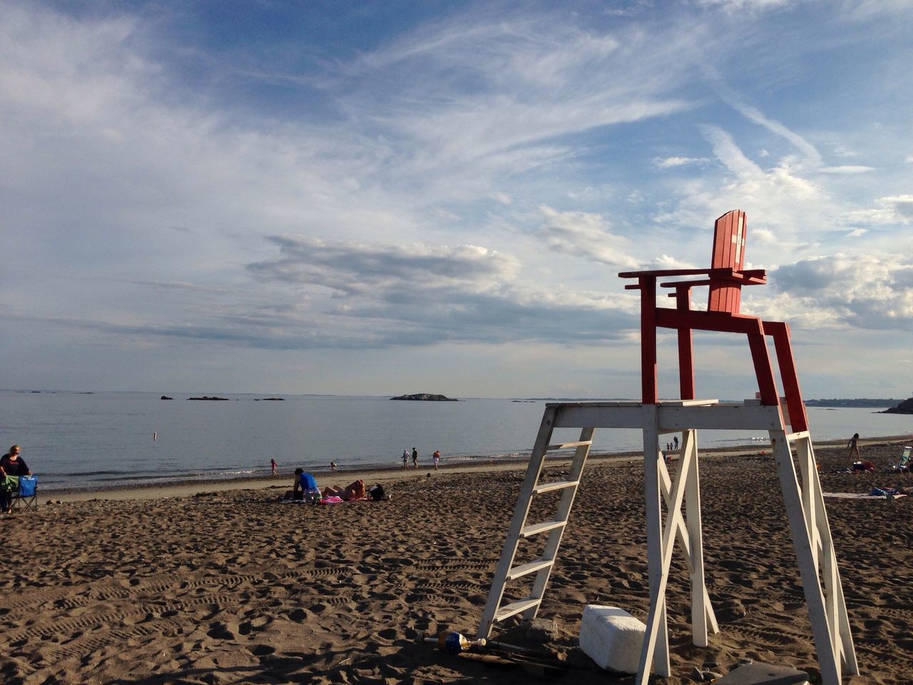 beach, sea, horizon over water, sky, shore, sand, water, cloud - sky, vacations, scenics, tranquility, cloud, chair, tranquil scene, nature, beauty in nature, incidental people, parasol, outdoors