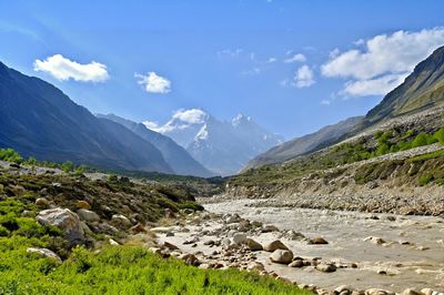 Scenic view of mountains against sky