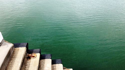 High angle view of lake