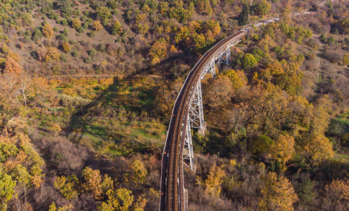 Aerial photo of a railway bridge