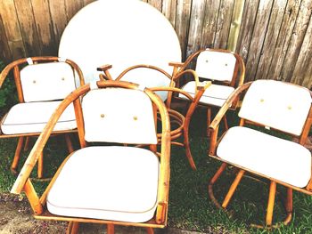 Close-up of chair on table