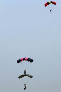 Low angle view of hot air balloon