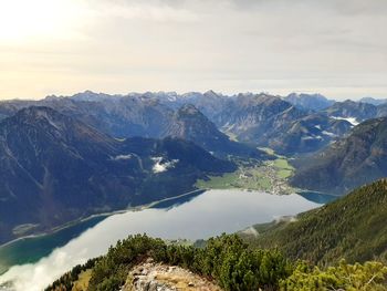 View on achensee and alpine landscape, austria